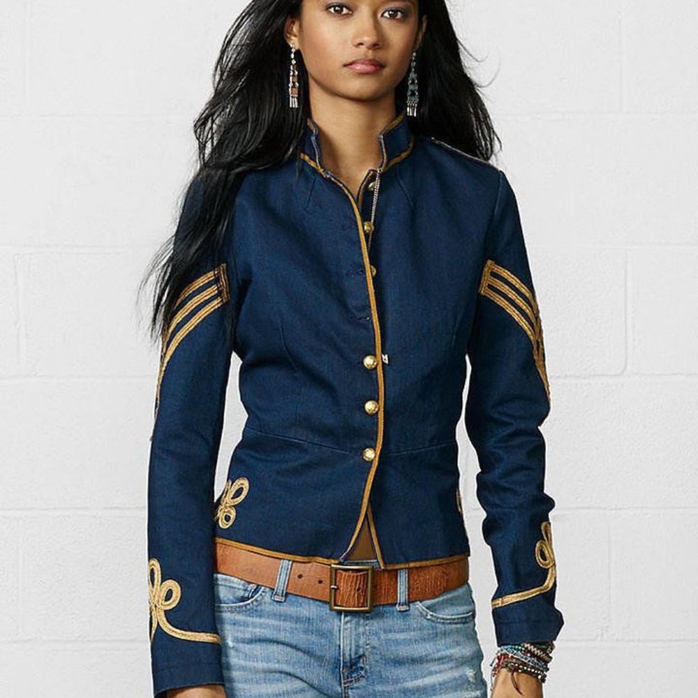 Denim Supply Ralph Lauren Military Navy Gold Trim